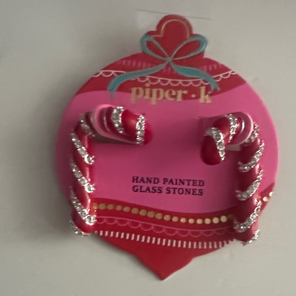 Piper K Candy Cane Post Earrings
